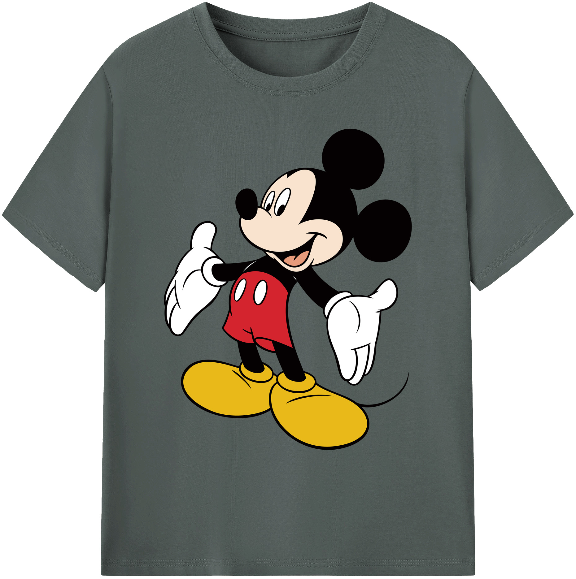 ミッキーマウス Mickey Mouse 綿100％ メンズ半袖Tシャツ｜肌触りやわらか＆通気性